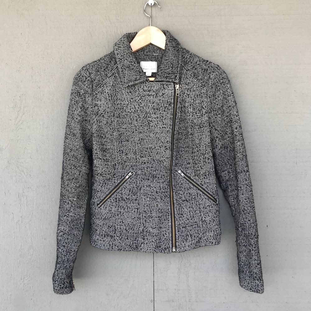 Twill gray and black Moto Blazer from Nordstrom